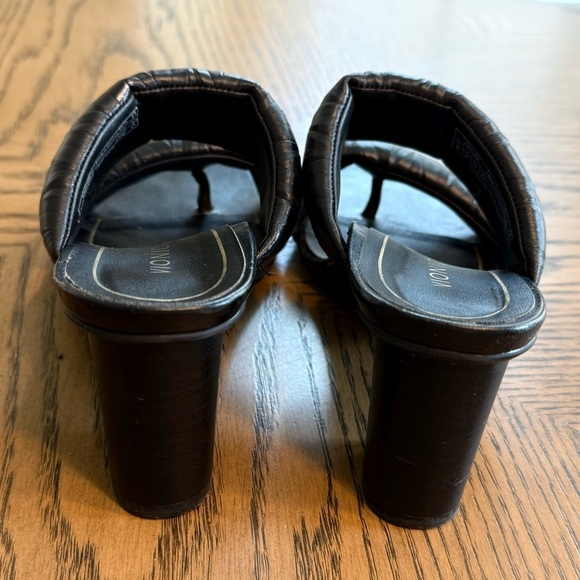 Women’s VIONIC Emaline black leather slide heeled sandals- Size 6 - Picture 6 of 9